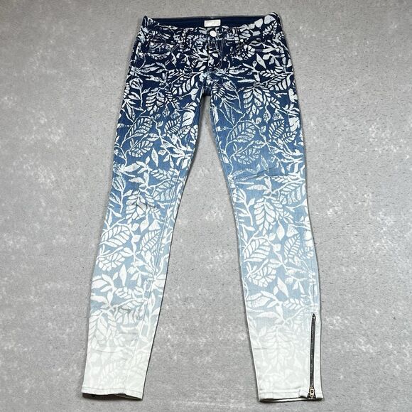 Mother Jeans Womens Size 25 Looker Ankle Zip Magical Flowers in Forest of Dreams - Picture 1 of 15
